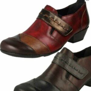 Remonte Shoe Ankle Boot Patchwork Leather Block Heel Casual Shoes Loafer Slip on
